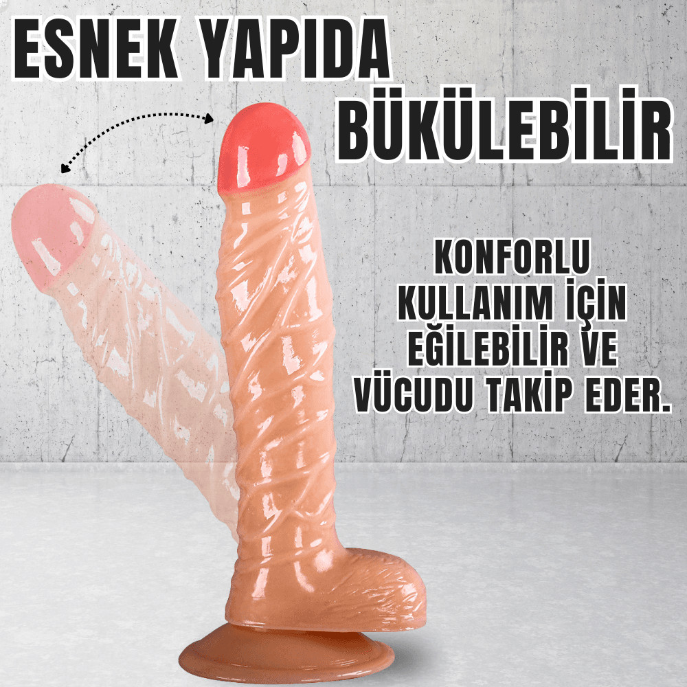 Wellco Adult UNIQUE Realistik Dokuda Damarlı Dildo Vantuzlu Gerçekçi Yapay Penis 19 CM - 3