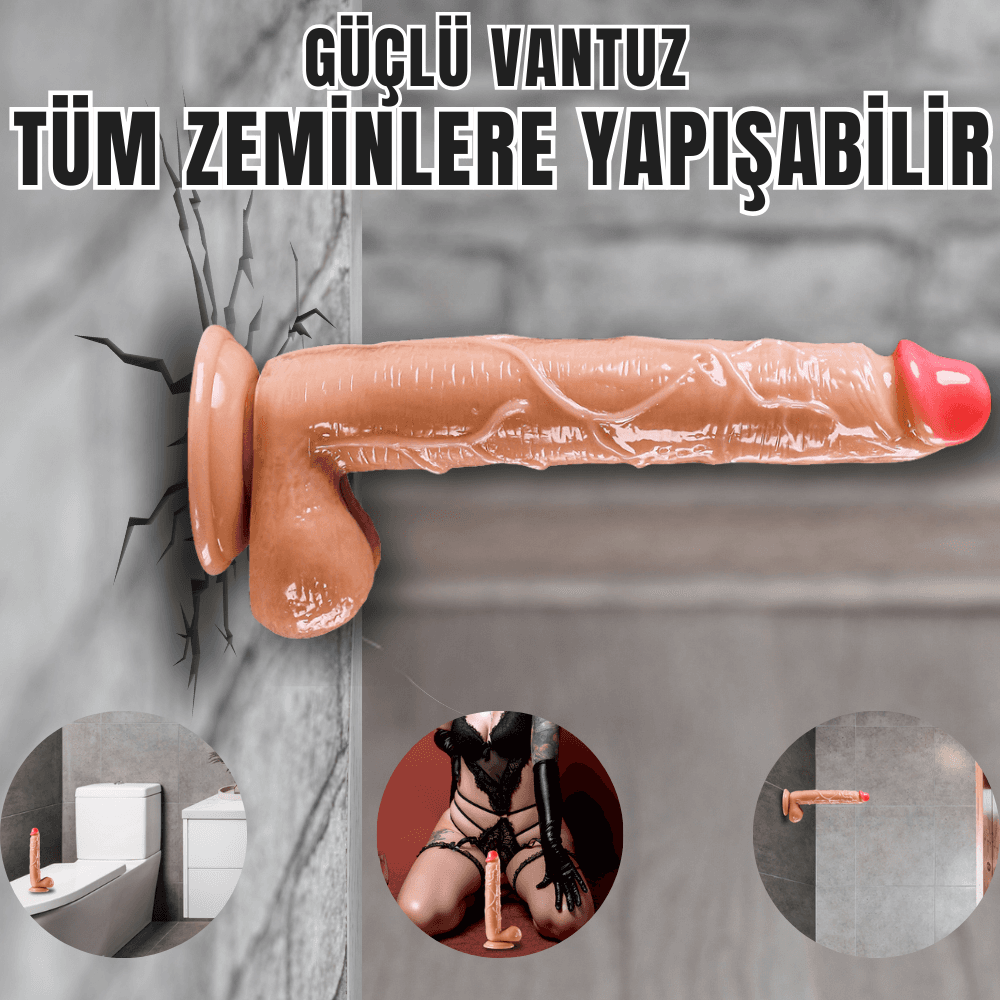 Wellco Adult UNIQUE XL Realistik Dokuda Damarlı Dildo Vantuzlu Büyük Boy Gerçekçi Yapay Penis 27 CM - 3