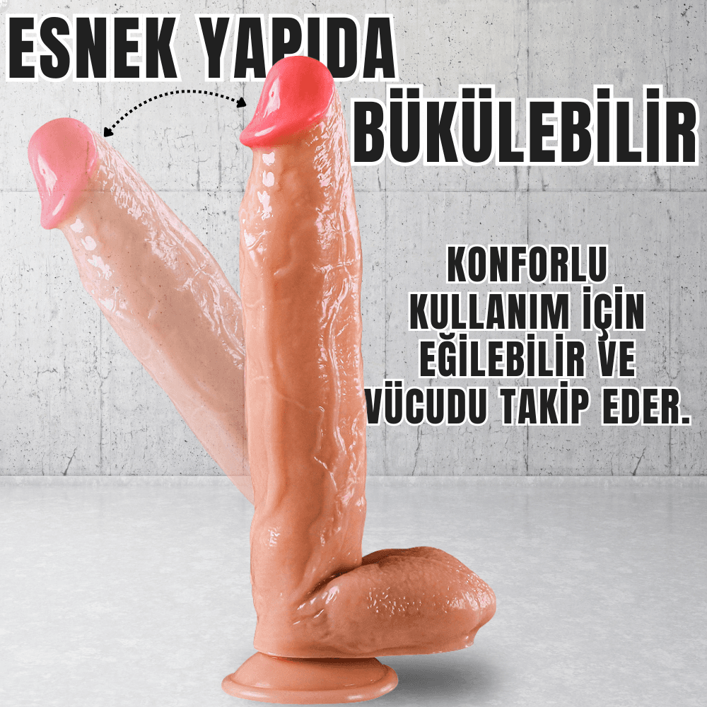 Wellco Adult UNIQUE XL Realistik Dokuda Damarlı Kalın Dildo Vantuzlu Büyük Boy Gerçekçi Yapay Penis 30 CM - 4