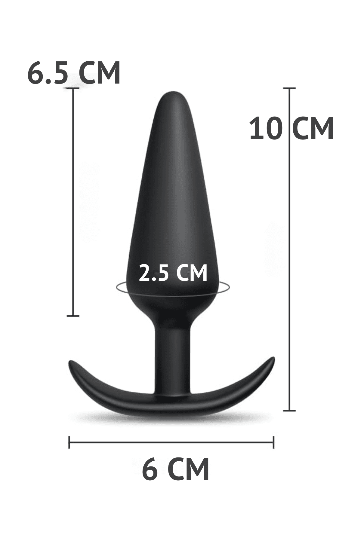 Wellco Adult Yeni ve İleri Düzey Kullanıcılar İçin Geniş Tabanlı Siyah Silikon Anal Butt Plug - Orta Boy - 2