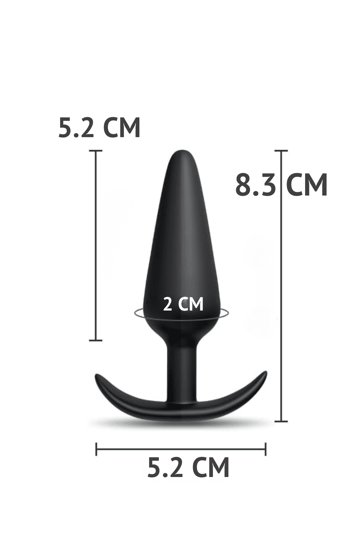 Wellco Adult Yeni ve İleri Seviye Kullanıcılar İçin Geniş Tabanlı Siyah Silikon Anal Butt Plug - Küçük Boy - 2