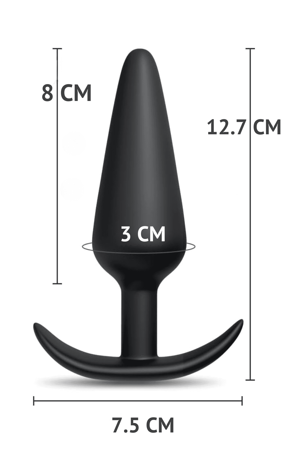 Wellco Adult Yeni ve İleri Seviye Kullanıcılar İçin Geniş Tabanlı Siyah Silikon Anal Butt Plug - Büyük Boy - 2