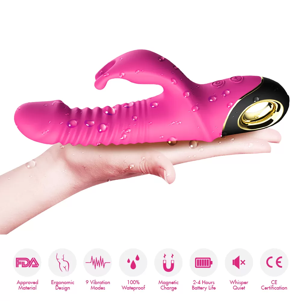 Wellco Adult PRIME TOYS Zing İleri Geri ve Rotasyon Hareketli Su Geçirmez Klitoris Uyarıcı Rabbit Vibratör - 4